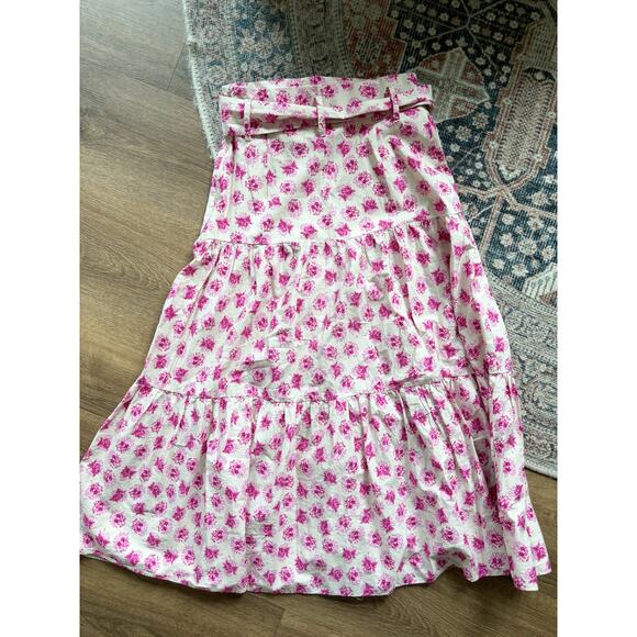 Zara Floral Belted Tiered Midi Maxi Skirt - Picture 6 of 7